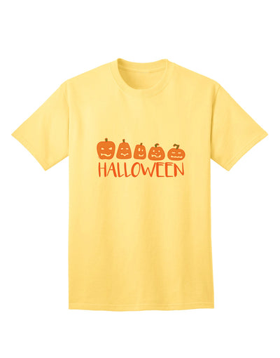 Stylish Halloween-themed Adult T-Shirt featuring Pumpkins-Mens T-shirts-TooLoud-Yellow-Small-Davson Sales