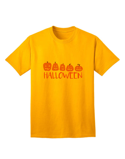Stylish Halloween-themed Adult T-Shirt featuring Pumpkins-Mens T-shirts-TooLoud-Gold-Small-Davson Sales