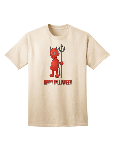 Stylish Halloween-themed Adult T-Shirt with Cute Devil Design-Mens T-shirts-TooLoud-Natural-Small-Davson Sales