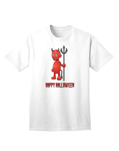 Stylish Halloween-themed Adult T-Shirt with Cute Devil Design-Mens T-shirts-TooLoud-White-Small-Davson Sales