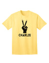 Stylish Hand Peace Sign - Charlie Design Adult T-Shirt by TooLoud-Mens T-shirts-TooLoud-Yellow-Small-Davson Sales