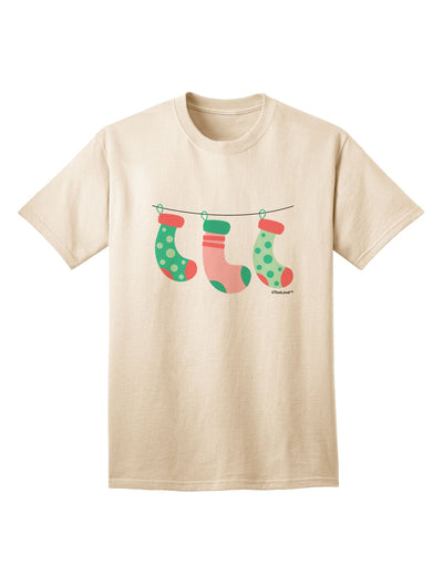 Stylish Hanging Christmas Stockings Adult T-Shirt by TooLoud-Mens T-shirts-TooLoud-Natural-Small-Davson Sales