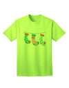 Stylish Hanging Christmas Stockings Adult T-Shirt by TooLoud-Mens T-shirts-TooLoud-Neon-Green-Small-Davson Sales