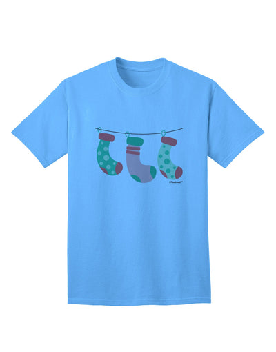 Stylish Hanging Christmas Stockings Adult T-Shirt by TooLoud-Mens T-shirts-TooLoud-Aquatic-Blue-Small-Davson Sales