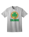 Stylish Irish Adult T-Shirt featuring Shamrock Button by TooLoud-Mens T-shirts-TooLoud-AshGray-Small-Davson Sales