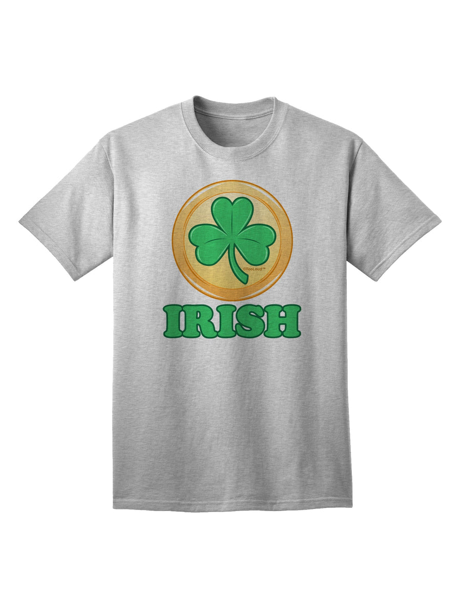 Stylish Irish Adult T-Shirt featuring Shamrock Button by TooLoud-Mens T-shirts-TooLoud-White-Small-Davson Sales