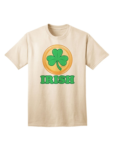 Stylish Irish Adult T-Shirt featuring Shamrock Button by TooLoud-Mens T-shirts-TooLoud-Natural-Small-Davson Sales