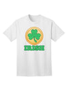 Stylish Irish Adult T-Shirt featuring Shamrock Button by TooLoud-Mens T-shirts-TooLoud-White-Small-Davson Sales