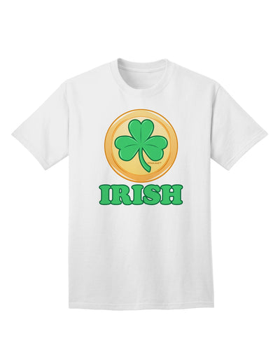 Stylish Irish Adult T-Shirt featuring Shamrock Button by TooLoud-Mens T-shirts-TooLoud-White-Small-Davson Sales