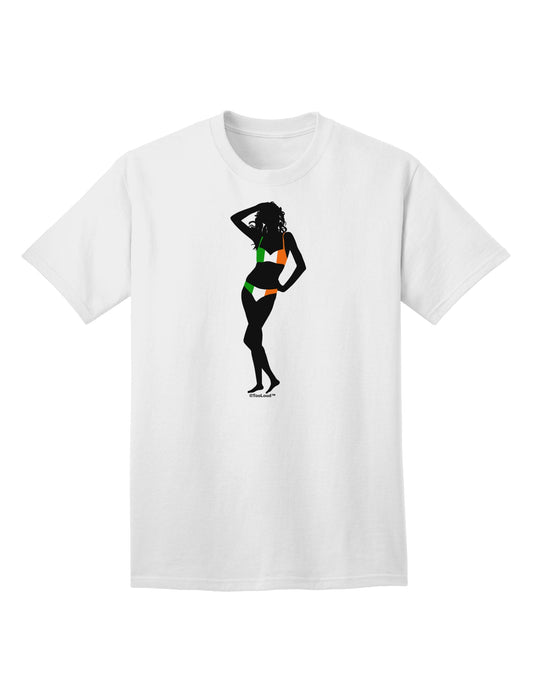 Stylish Irish Flag Bikini Shadow Adult T-Shirt - A Must-Have Addition to Your Wardrobe by TooLoud-Mens T-shirts-TooLoud-White-Small-Davson Sales