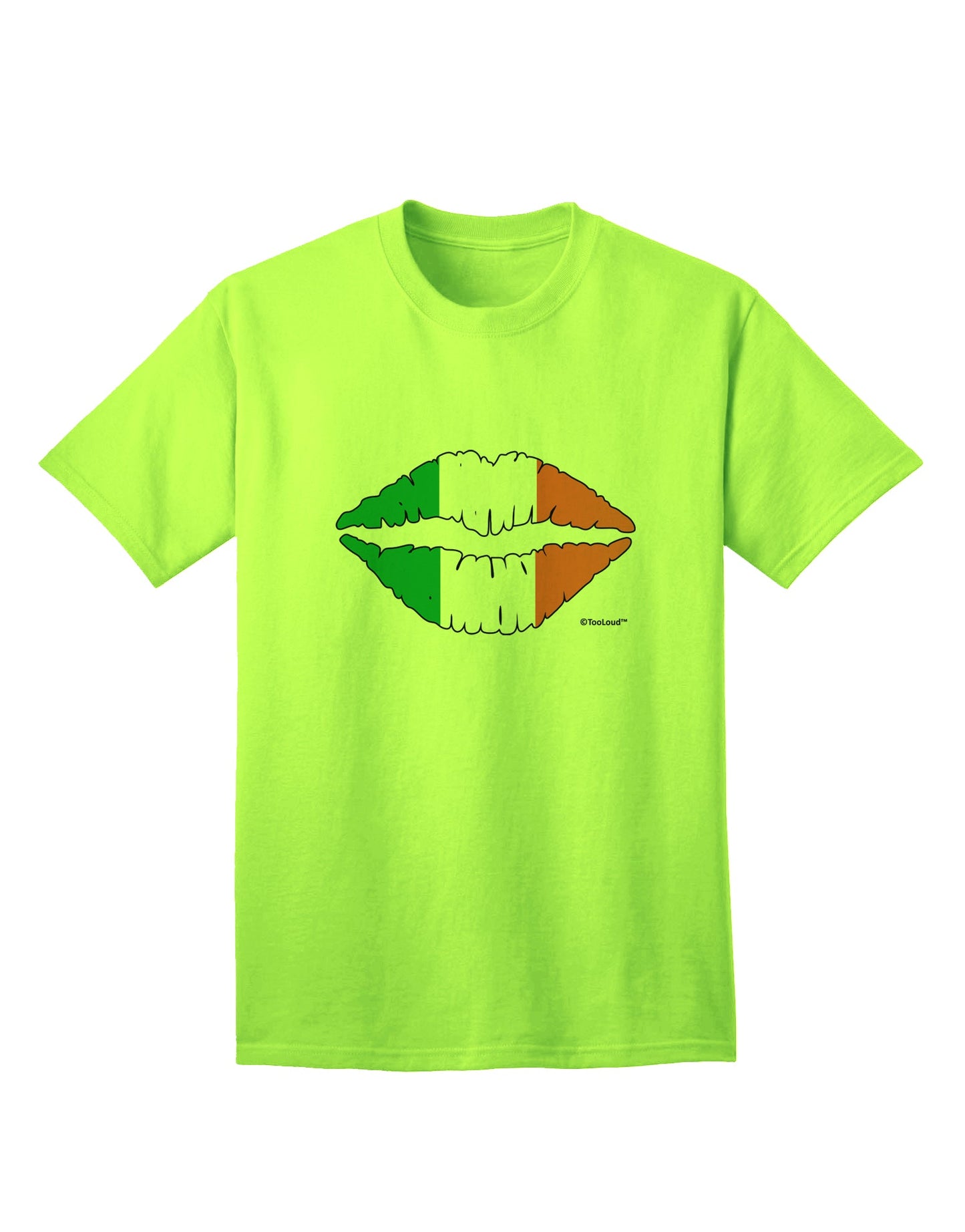 Stylish Irish Flag Kiss Adult T-Shirt - A Must-Have Addition to Your Wardrobe by TooLoud-Mens T-shirts-TooLoud-Neon-Green-Small-Davson Sales