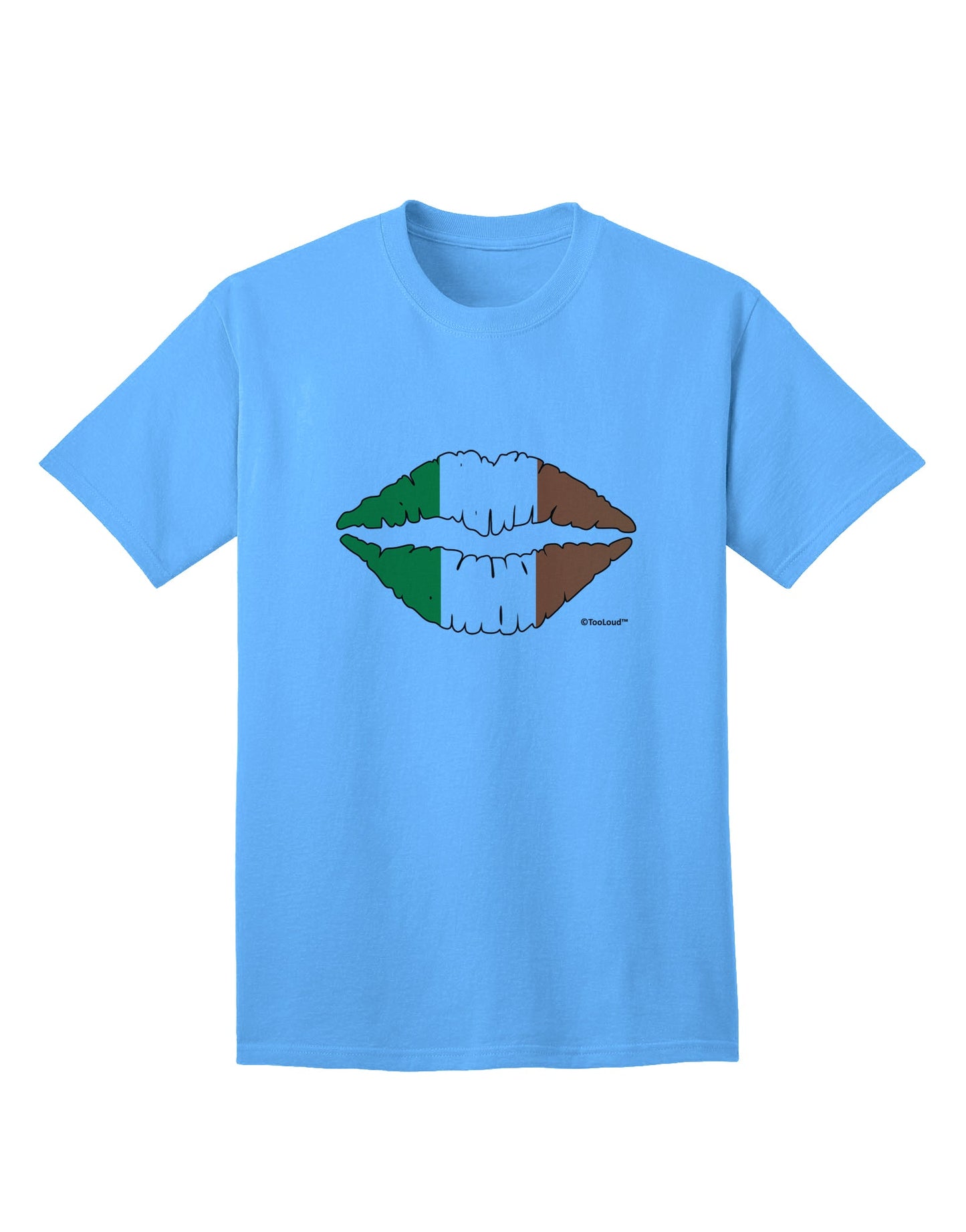 Stylish Irish Flag Kiss Adult T-Shirt - A Must-Have Addition to Your Wardrobe by TooLoud-Mens T-shirts-TooLoud-Aquatic-Blue-Small-Davson Sales