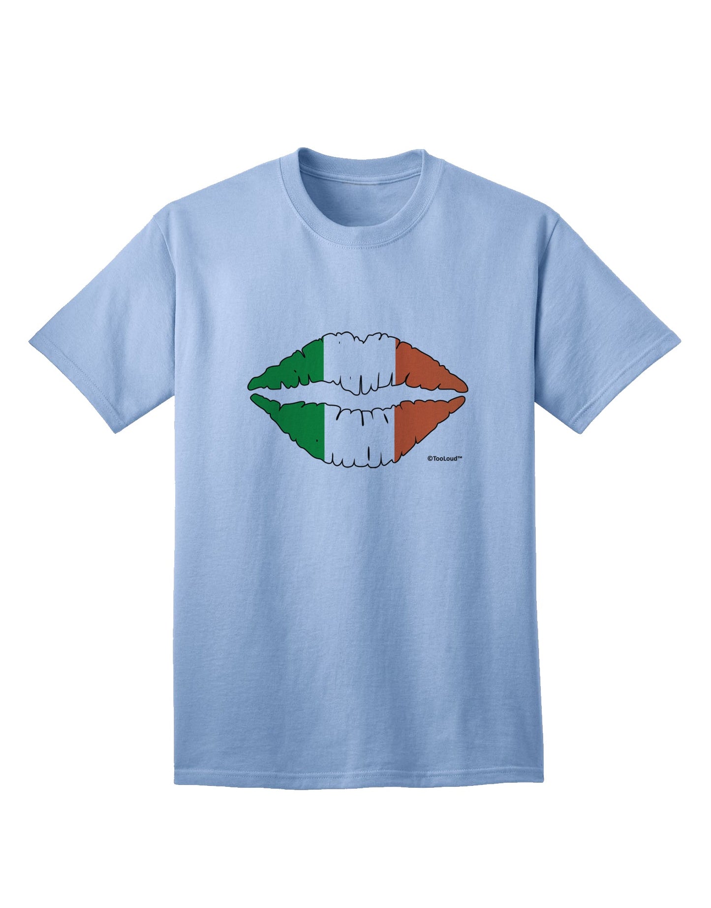 Stylish Irish Flag Kiss Adult T-Shirt - A Must-Have Addition to Your Wardrobe by TooLoud-Mens T-shirts-TooLoud-Light-Blue-Small-Davson Sales