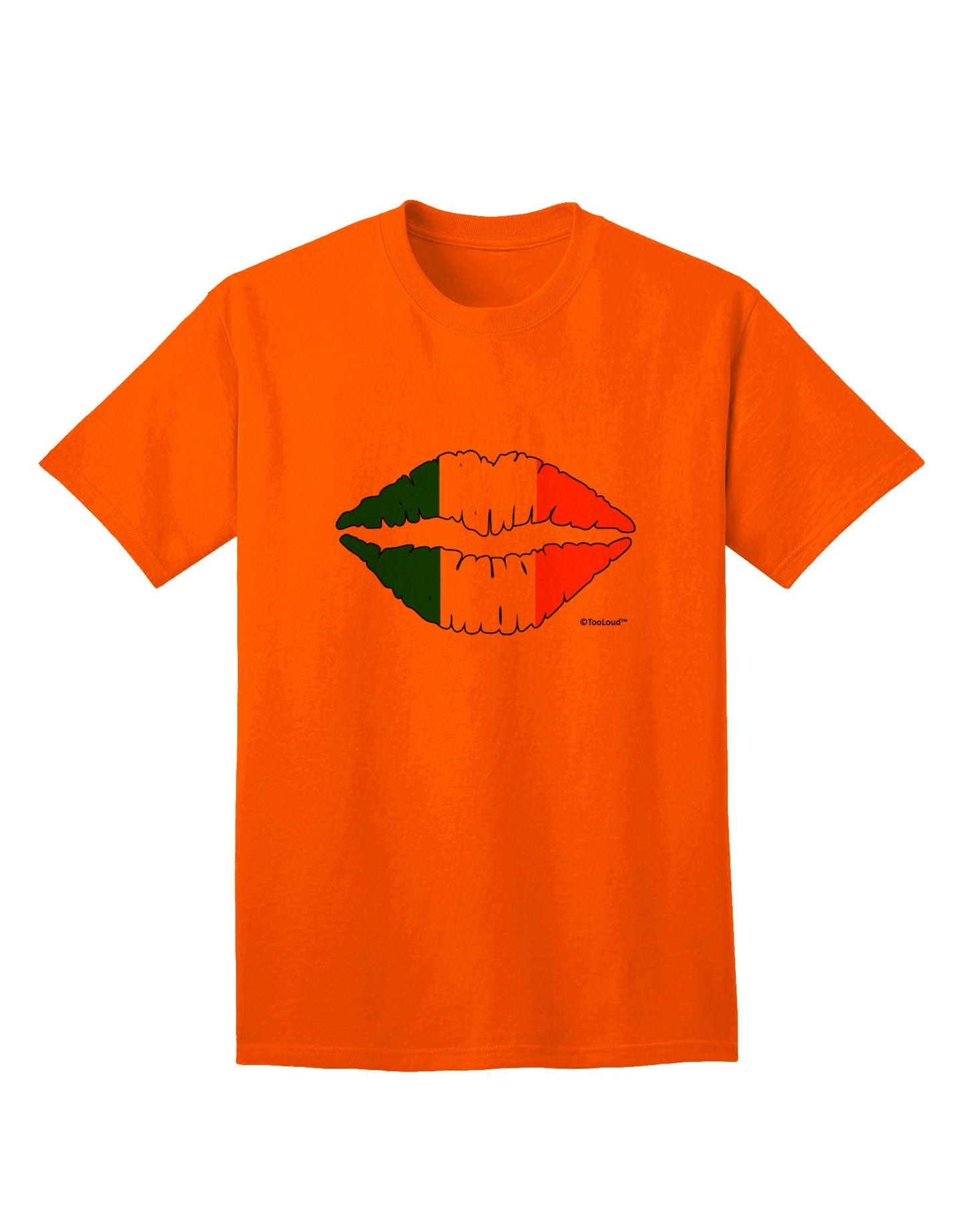 Stylish Irish Flag Kiss Adult T-Shirt - A Must-Have Addition to Your Wardrobe by TooLoud-Mens T-shirts-TooLoud-Orange-Small-Davson Sales