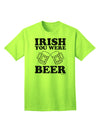 Stylish Irish-themed Adult T-Shirt - Irish You Were Beer by TooLoud-Mens T-shirts-TooLoud-Neon-Green-Small-Davson Sales