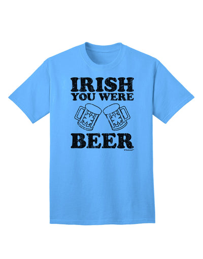 Stylish Irish-themed Adult T-Shirt - Irish You Were Beer by TooLoud-Mens T-shirts-TooLoud-Aquatic-Blue-Small-Davson Sales