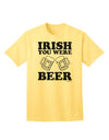 Stylish Irish-themed Adult T-Shirt - Irish You Were Beer by TooLoud-Mens T-shirts-TooLoud-Yellow-Small-Davson Sales