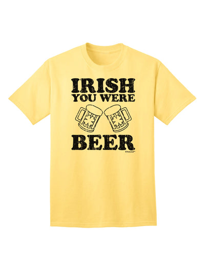 Stylish Irish-themed Adult T-Shirt - Irish You Were Beer by TooLoud-Mens T-shirts-TooLoud-Yellow-Small-Davson Sales