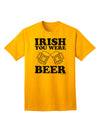 Stylish Irish-themed Adult T-Shirt - Irish You Were Beer by TooLoud-Mens T-shirts-TooLoud-Gold-Small-Davson Sales