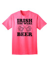 Stylish Irish-themed Adult T-Shirt - Irish You Were Beer by TooLoud-Mens T-shirts-TooLoud-Neon-Pink-Small-Davson Sales