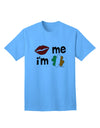 Stylish Irish-themed Adult T-Shirt: Kiss Me I'm Irish, featuring Kiss and Irish Flag Shamrock, exclusively by TooLoud-Mens T-shirts-TooLoud-Aquatic-Blue-Small-Davson Sales