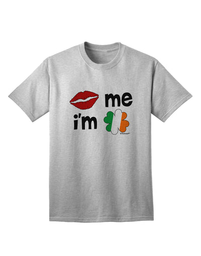 Stylish Irish-themed Adult T-Shirt: Kiss Me I'm Irish, featuring Kiss and Irish Flag Shamrock, exclusively by TooLoud-Mens T-shirts-TooLoud-AshGray-Small-Davson Sales