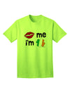 Stylish Irish-themed Adult T-Shirt: Kiss Me I'm Irish, featuring Kiss and Irish Flag Shamrock, exclusively by TooLoud-Mens T-shirts-TooLoud-Neon-Green-Small-Davson Sales