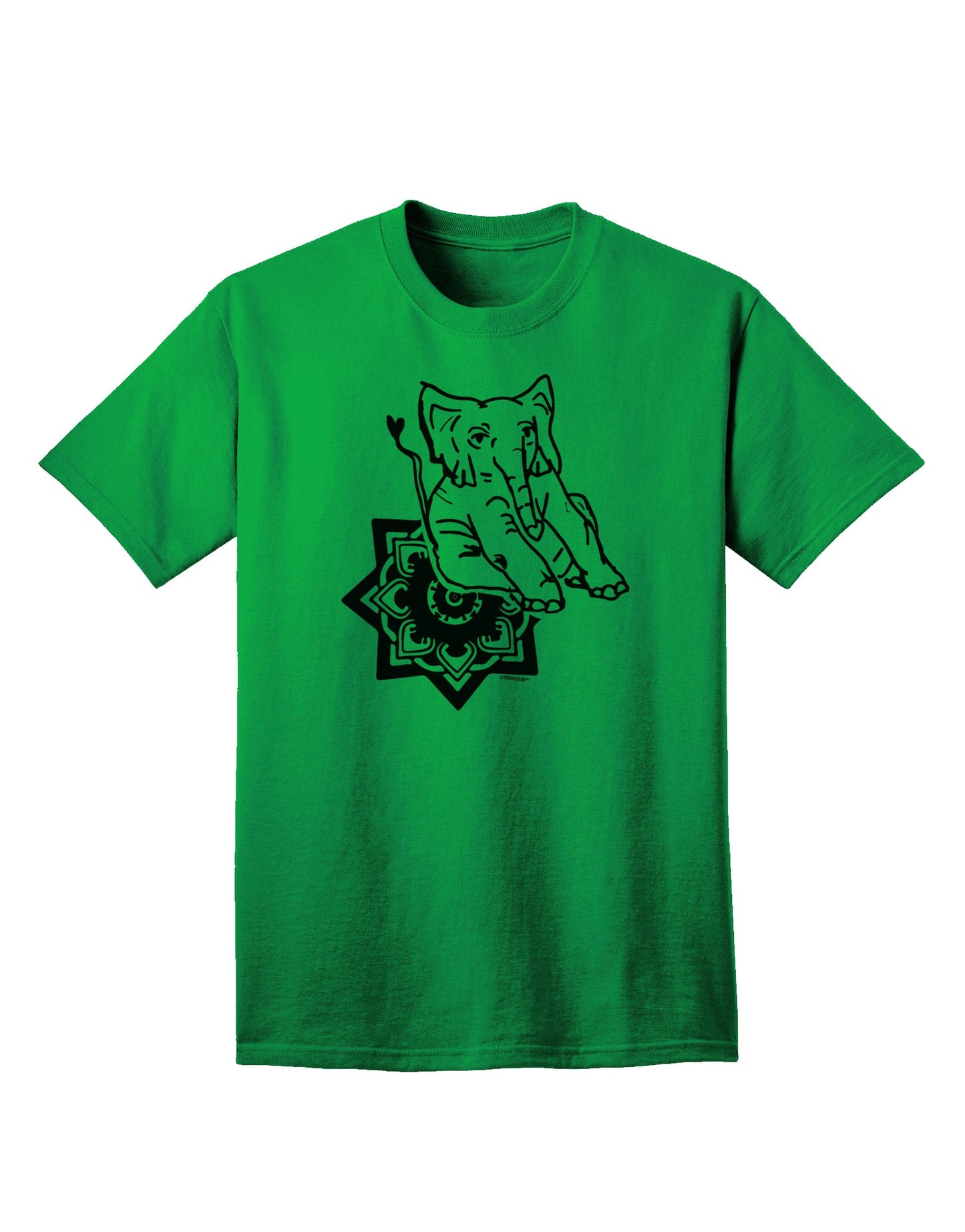 Stylish Mandala Baby Elephant Adult T-Shirt by TooLoud-Mens T-shirts-TooLoud-Kelly-Green-Small-Davson Sales