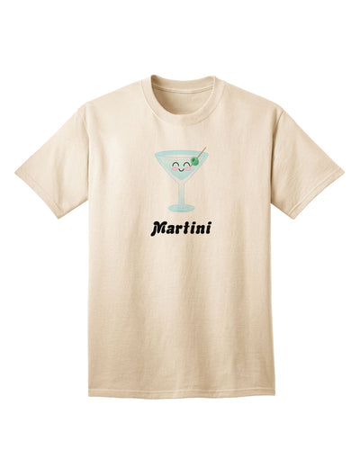 Stylish Martini Typography Adult T-Shirt-Mens T-shirts-TooLoud-Natural-Small-Davson Sales