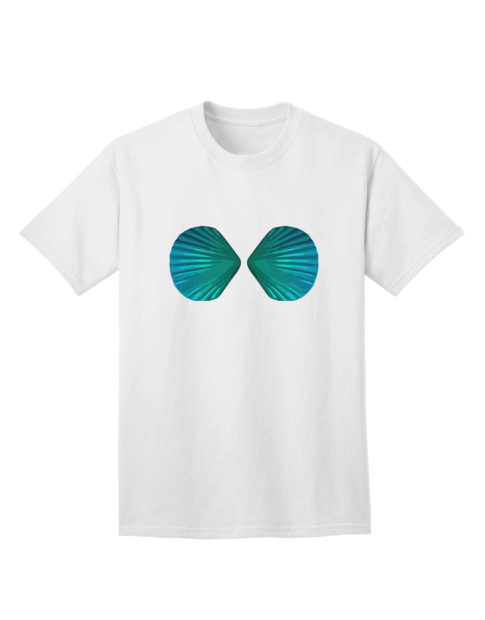 Stylish Mermaid Shell Bra Blue Adult T-Shirt by TooLoud for Fashion Enthusiasts-Mens T-shirts-TooLoud-White-Small-Davson Sales