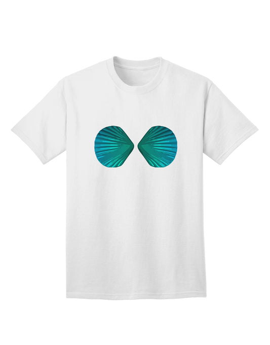 Stylish Mermaid Shell Bra Blue Adult T-Shirt by TooLoud for Fashion Enthusiasts-Mens T-shirts-TooLoud-White-Small-Davson Sales