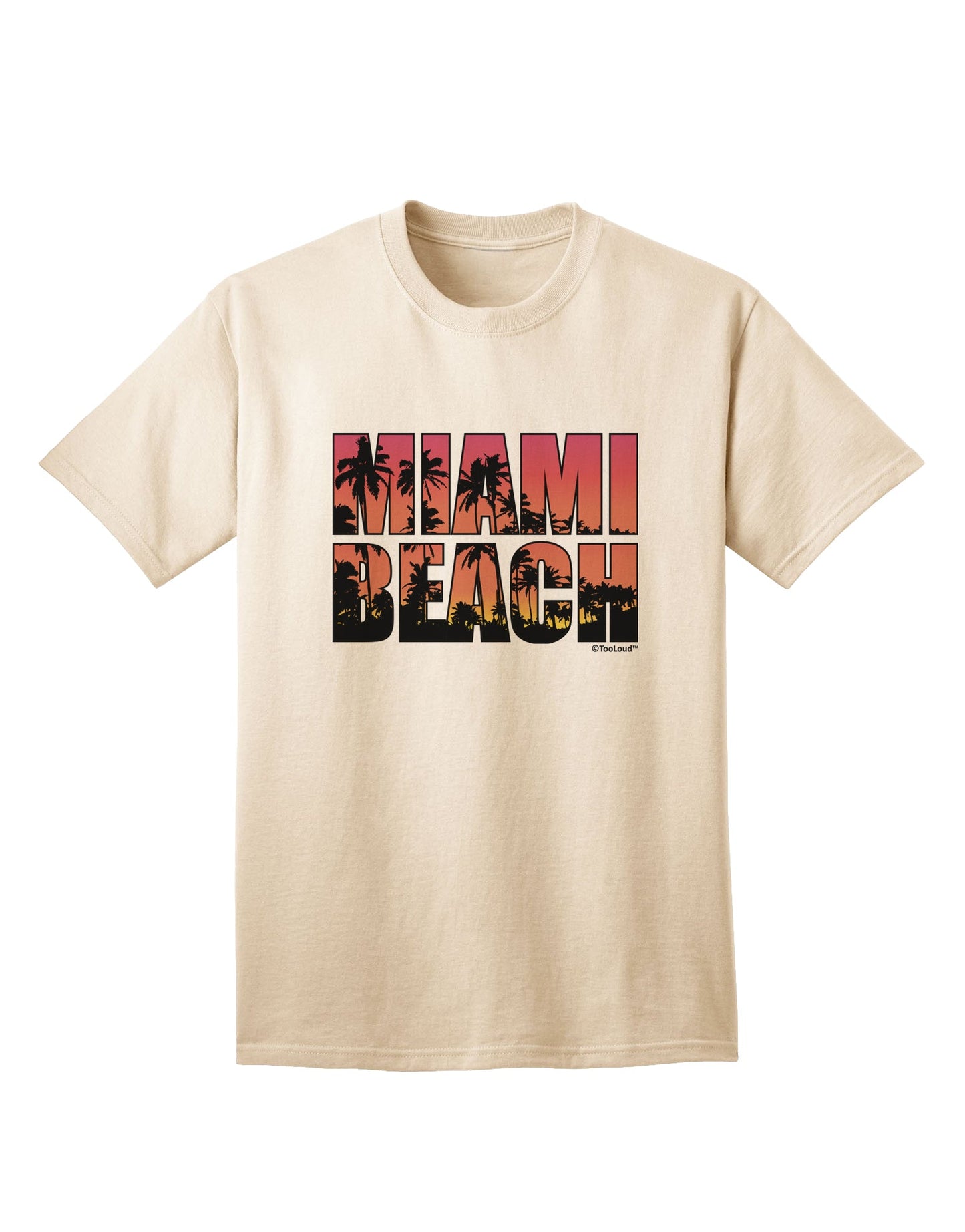 Stylish Miami Beach Sunset Palm Trees Adult T-Shirt by TooLoud-Mens T-shirts-TooLoud-Natural-Small-Davson Sales