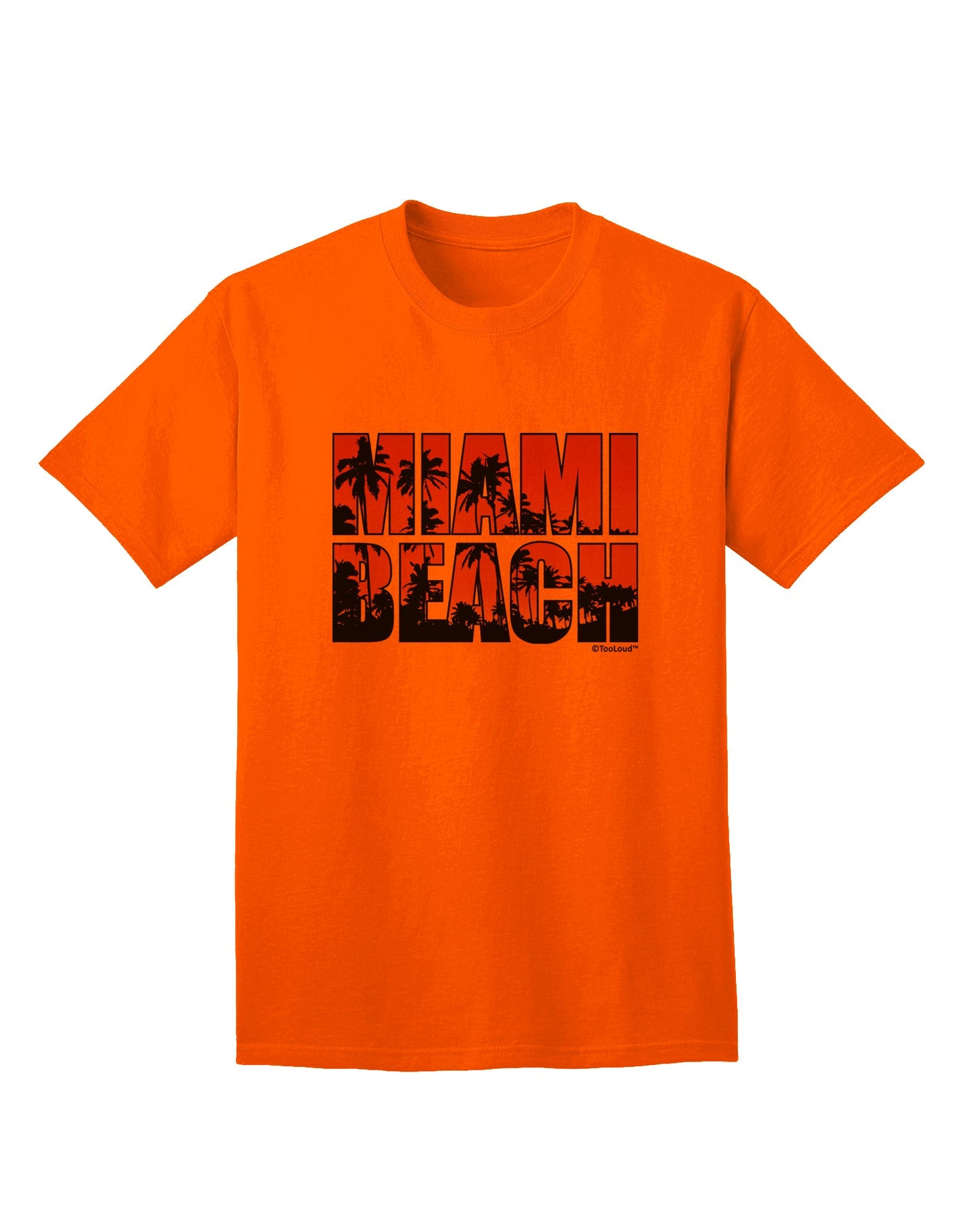 Stylish Miami Beach Sunset Palm Trees Adult T-Shirt by TooLoud-Mens T-shirts-TooLoud-Orange-Small-Davson Sales