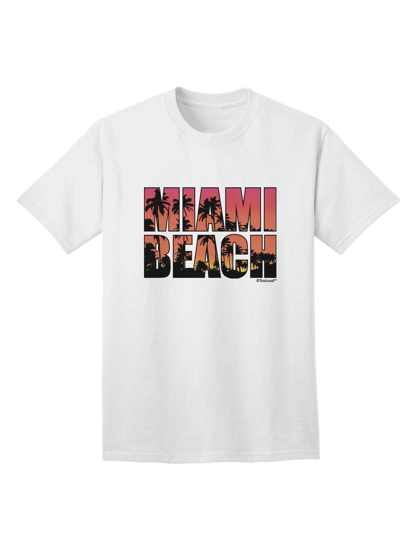 Stylish Miami Beach Sunset Palm Trees Adult T-Shirt by TooLoud-Mens T-shirts-TooLoud-White-Small-Davson Sales