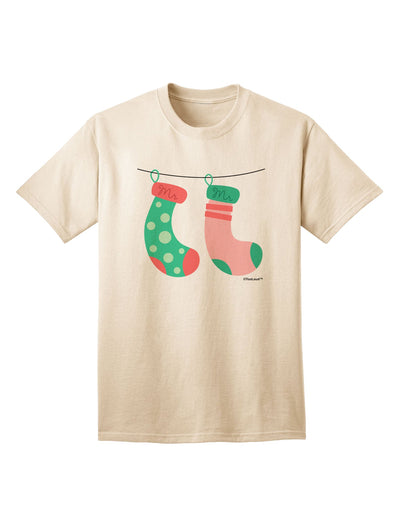 Stylish Mr and Mr Christmas Couple Stockings Adult T-Shirt by TooLoud-Mens T-shirts-TooLoud-Natural-Small-Davson Sales