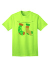 Stylish Mr and Mr Christmas Couple Stockings Adult T-Shirt by TooLoud-Mens T-shirts-TooLoud-Neon-Green-Small-Davson Sales