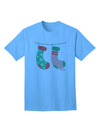Stylish Mr and Mr Christmas Couple Stockings Adult T-Shirt by TooLoud-Mens T-shirts-TooLoud-Aquatic-Blue-Small-Davson Sales