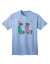 Stylish Mrs and Mrs Christmas Couple Stockings Adult T-Shirt by TooLoud-Mens T-shirts-TooLoud-Light-Blue-Small-Davson Sales