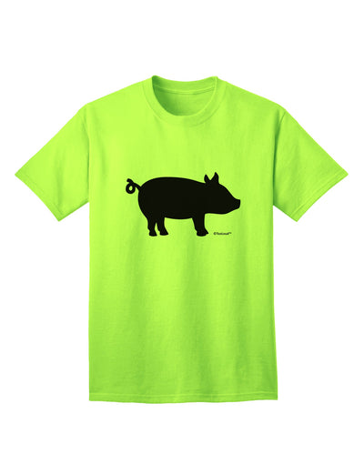 Stylish Pig Silhouette Adult T-Shirt with Exquisite Design by TooLoud-Mens T-shirts-TooLoud-Neon-Green-Small-Davson Sales