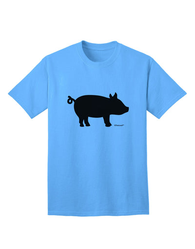 Stylish Pig Silhouette Adult T-Shirt with Exquisite Design by TooLoud-Mens T-shirts-TooLoud-Aquatic-Blue-Small-Davson Sales