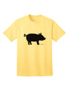 Stylish Pig Silhouette Adult T-Shirt with Exquisite Design by TooLoud-Mens T-shirts-TooLoud-Yellow-Small-Davson Sales