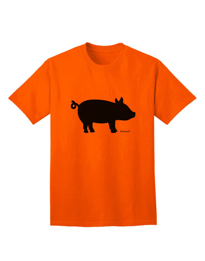 Stylish Pig Silhouette Adult T-Shirt with Exquisite Design by TooLoud-Mens T-shirts-TooLoud-Orange-Small-Davson Sales