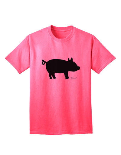 Stylish Pig Silhouette Adult T-Shirt with Exquisite Design by TooLoud-Mens T-shirts-TooLoud-Neon-Pink-Small-Davson Sales