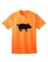 Stylish Pig Silhouette Adult T-Shirt with Exquisite Design by TooLoud-Mens T-shirts-TooLoud-Neon-Orange-Small-Davson Sales