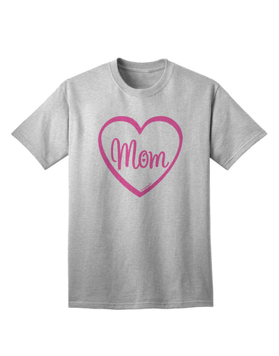 Stylish Pink Adult T-Shirt with Mom Heart Design by TooLoud-Mens T-shirts-TooLoud-AshGray-Small-Davson Sales