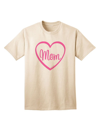 Stylish Pink Adult T-Shirt with Mom Heart Design by TooLoud-Mens T-shirts-TooLoud-Natural-Small-Davson Sales