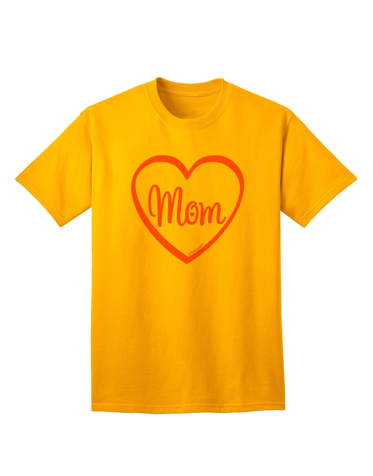 Stylish Pink Adult T-Shirt with Mom Heart Design by TooLoud-Mens T-shirts-TooLoud-Gold-Small-Davson Sales