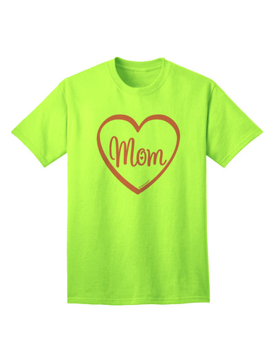 Stylish Pink Adult T-Shirt with Mom Heart Design by TooLoud-Mens T-shirts-TooLoud-Neon-Green-Small-Davson Sales