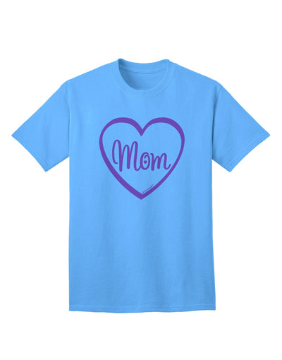 Stylish Pink Adult T-Shirt with Mom Heart Design by TooLoud-Mens T-shirts-TooLoud-Aquatic-Blue-Small-Davson Sales