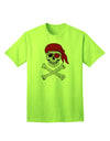 Stylish Pirate Skull Adult T-Shirt for the Fashion-forward Individual-Mens T-shirts-TooLoud-Neon-Green-Small-Davson Sales